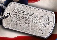 America Supports You dog tag