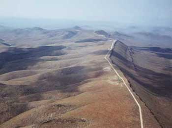 Aerial view of Yucca Mountain