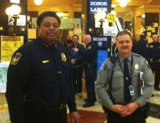 Capitol Police Chief Charles Tubbs (L) is the last man in the rotunda (Photo by Jonathan Rosenblum)