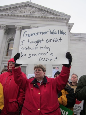 Governor Walker, I taught conflict resolution today. Do you need a lesson?