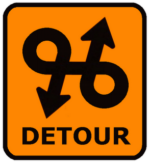 "Detour" sign