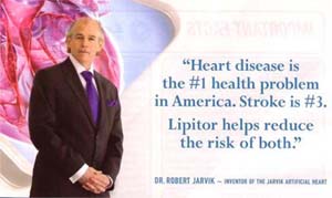 Dr. Robert Jarvik Lipitor Ad (Source: Pharma Marketing Blog)