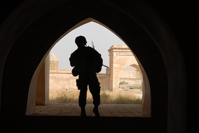 U.S. soldier in Kirkuk (Air Force photo)