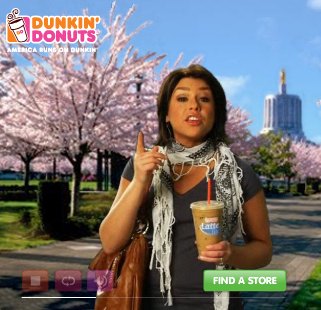 Rachael Ray Dunkin Donuts ad featuring controversial scarf