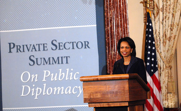Condoleezza Rice at private sector public diplomacy summit