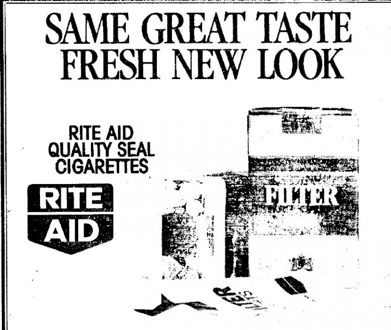 Ad for Rite Aid Quality Seal Cigarettes