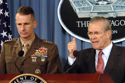 Rumsfeld with Gen. Peter Pace in Nov. 2005