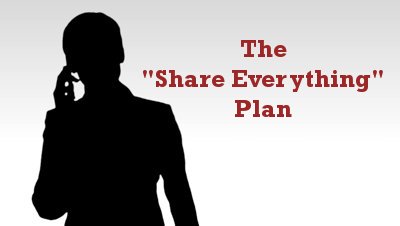 Share Everything Plan (silhouette of woman on phone)