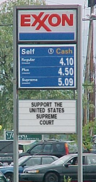 supreme court gas station sign