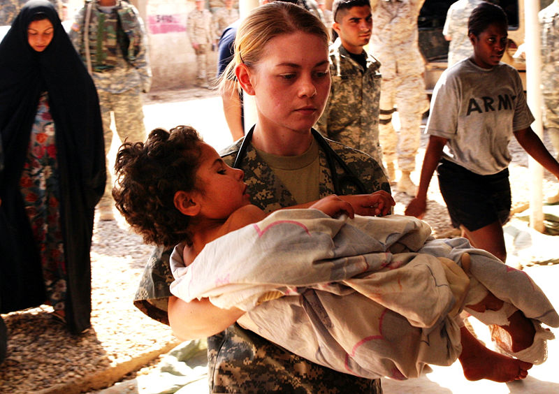 Wounded Iraqi child (U.S. Army picture)